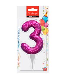 Candela di compleanno Gigante con glitter numero 2 - Blu