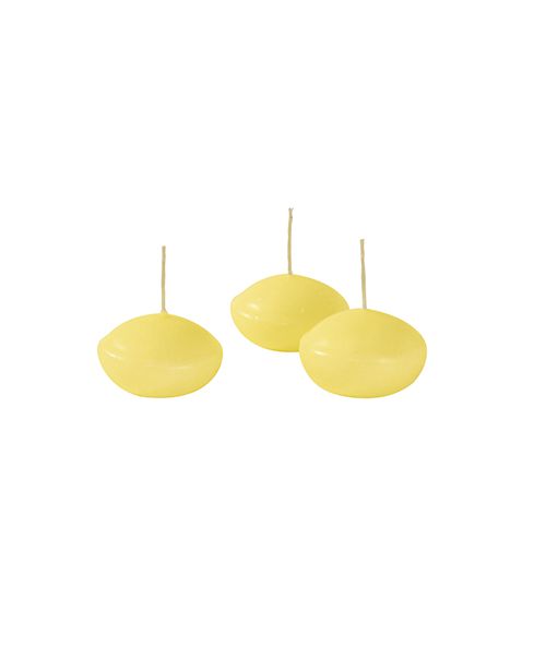 Candele galleggianti Ø 4,5 cm h. 2,7 cm 20 pezzi - Giallo