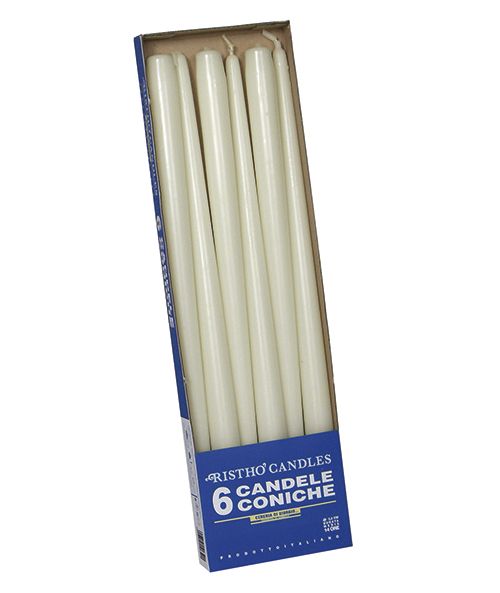 Candele coniche Ø 2,2 cm h. 40 cm 6 pezzi - Panna