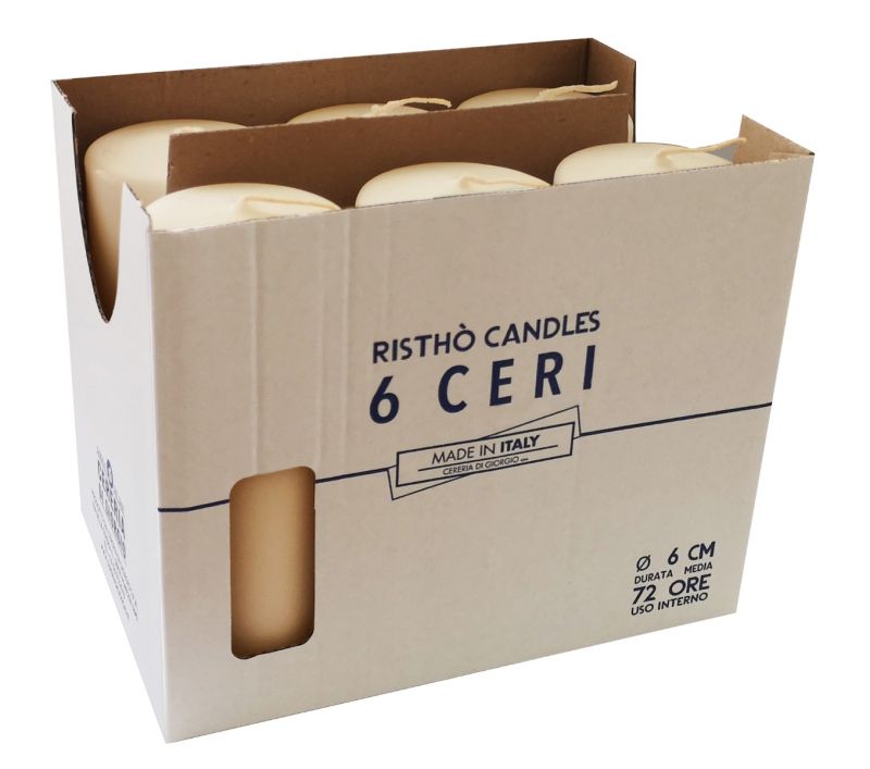 Ceri Ø 6 cm h. 15 cm 6 pezzi - Avorio