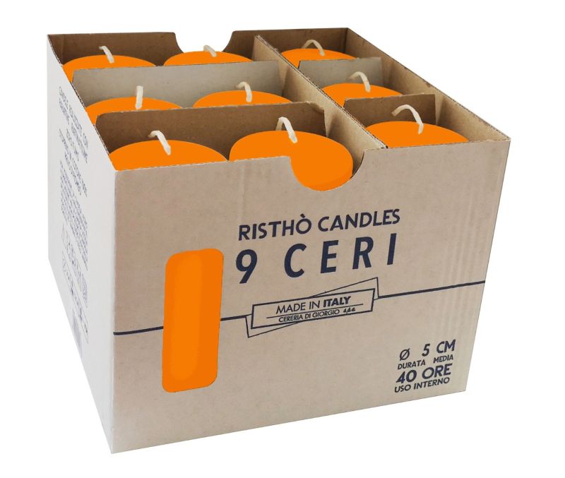 Ceri Ø 5 cm h. 12 cm 9 pezzi - Arancione