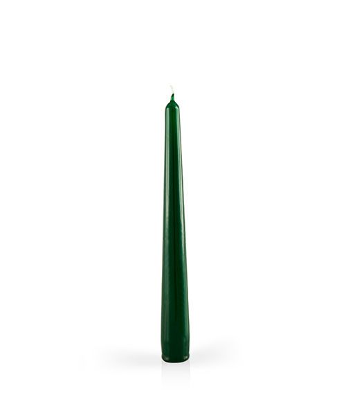 Candele laccate coniche Ø 2,2 cm h. 25 cm 6 pezzi - Verde scuro