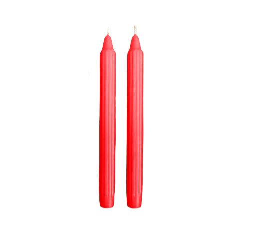 Candele Doriche Ø 2,2 cm h. 25 cm 2 pezzi - Rosso