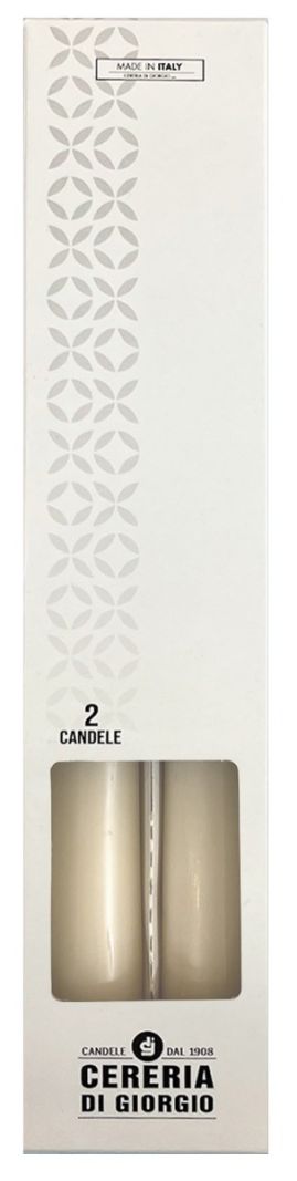 Candele coniche Ø 2,2 cm h. 25 cm 2 pezzi - Avorio