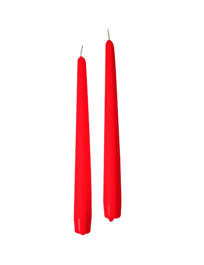 Candele coniche Ø 2,2 cm h. 25 cm 2 pezzi - Rosso