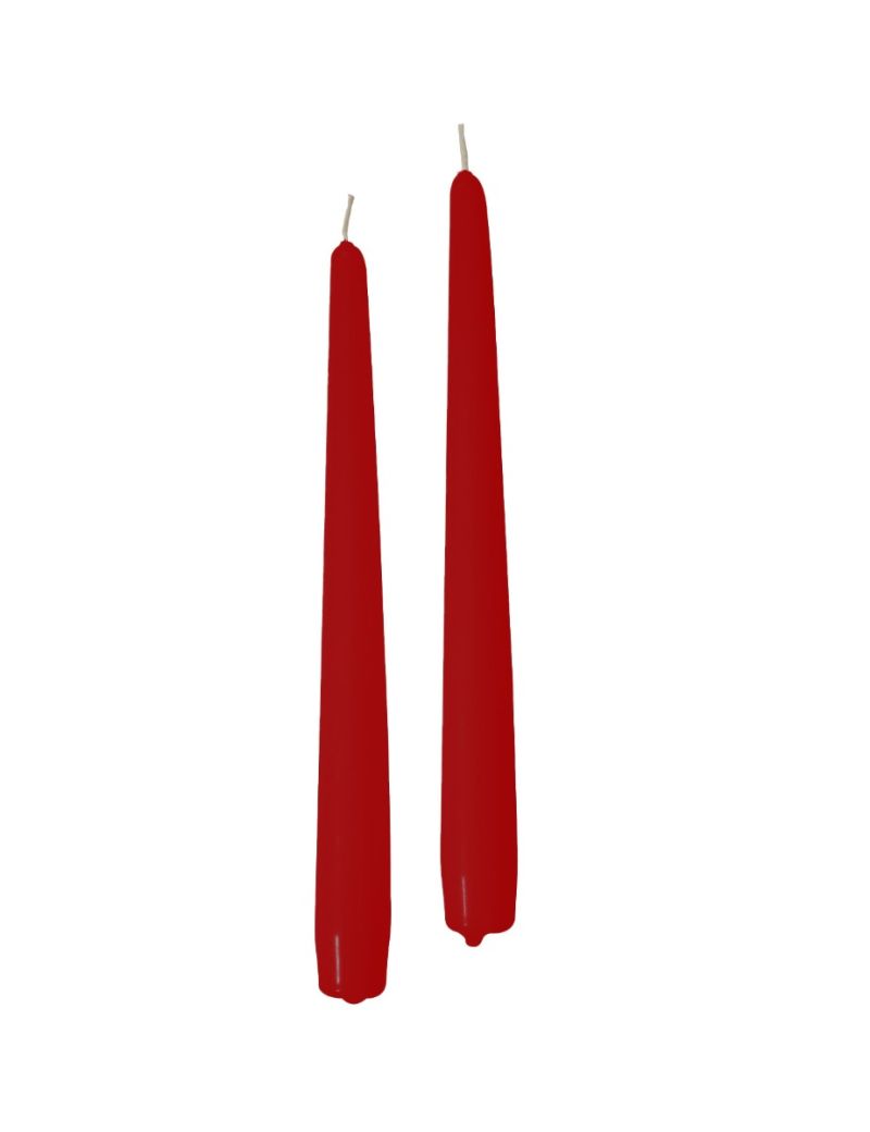 Candele coniche Ø 2,2 cm h. 25 cm 2 pezzi - Bordeaux