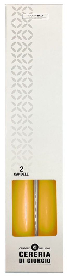 Candele coniche Ø 2,2 cm h. 25 cm 2 pezzi - Senape