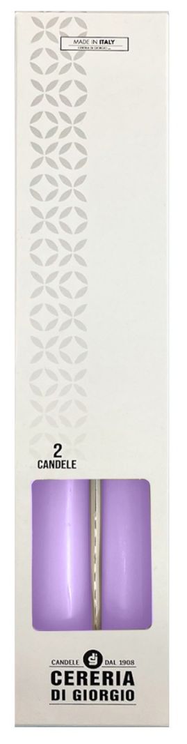 Candele coniche Ø 2,2 cm h. 25 cm 2 pezzi - Lavanda