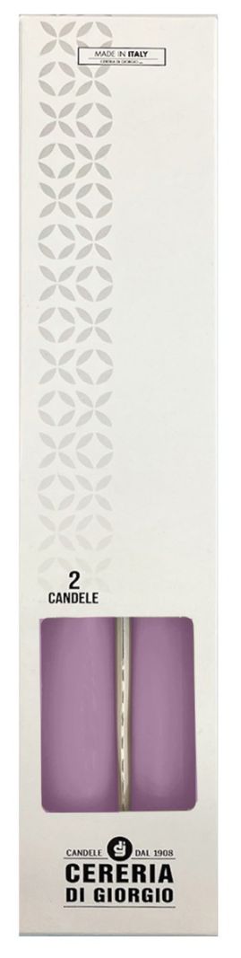 Candele coniche Ø 2,2 cm h. 25 cm 2 pezzi - Prugna