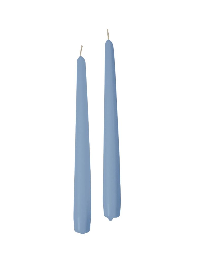 Candele coniche Ø 2,2 cm h. 25 cm 2 pezzi - Dusty Blue