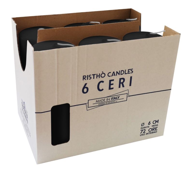 Ceri Ø 6 cm h. 15 cm 6 pezzi - Nero