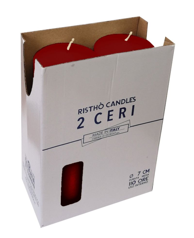 Ceri Ø 7 cm h. 20 cm 2 pezzi - Bordeaux