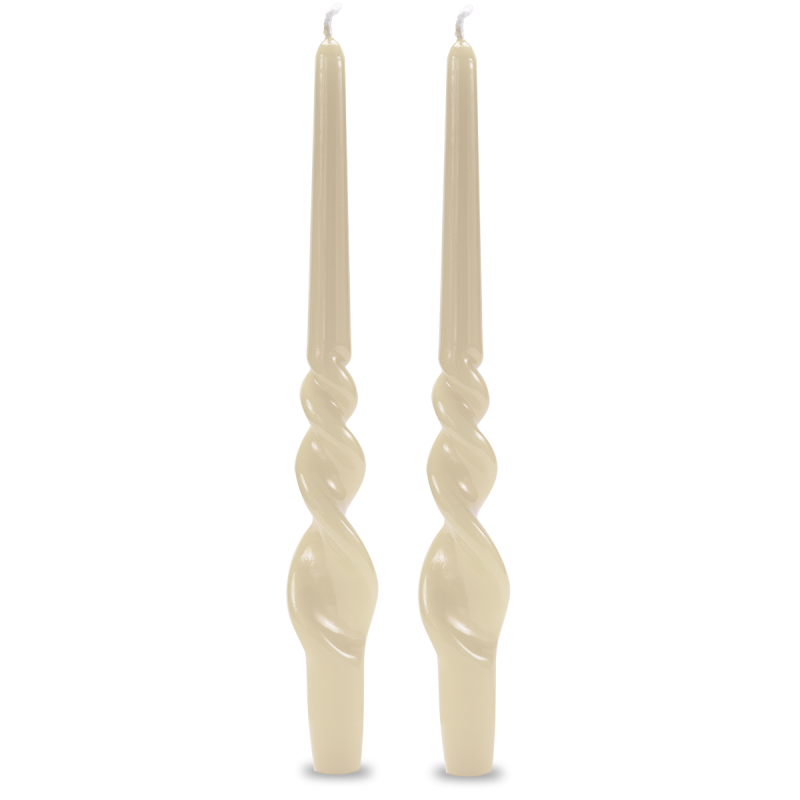 Set 2 candele voluta laccate h 30 cm - Avorio