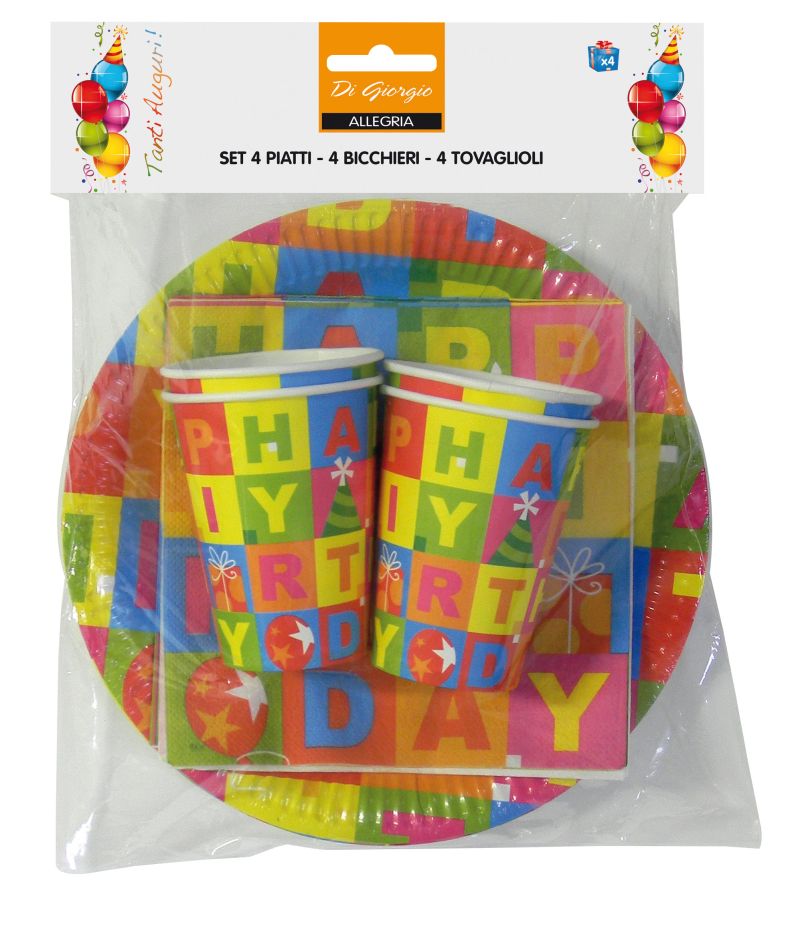 Set di complenno per la tavola - Decoro Happy Birthday