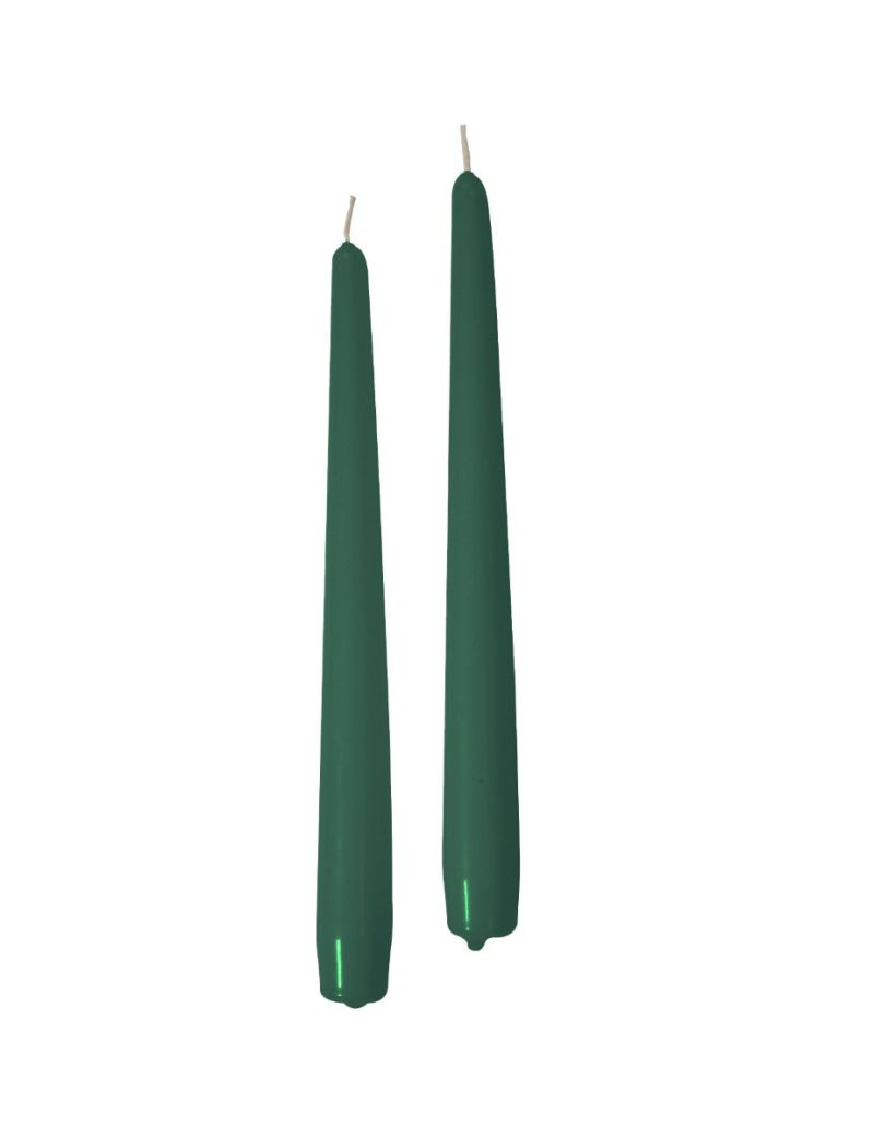 Candele coniche Ø 2,2 cm h. 25 cm 50 pezzi - Verde Scuro 