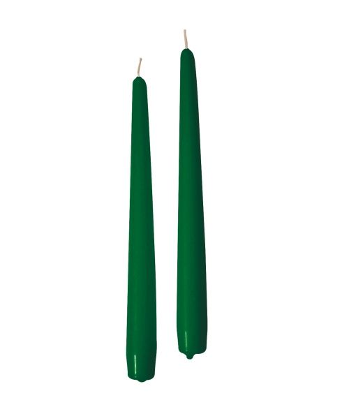 Candele coniche Ø 2,2 cm h. 30 cm 12 pezzi - Verde Scuro