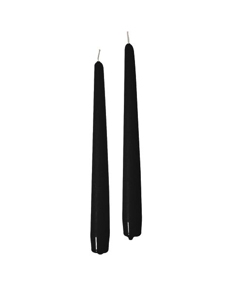 Candele coniche Ø 2,2 cm h. 30 cm 12 pezzi - Nero