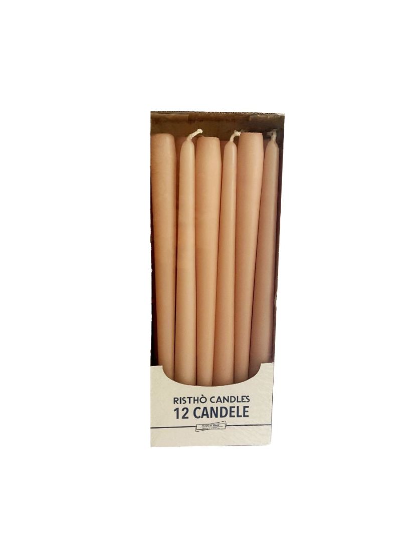 Candele coniche Ø 2,2 cm h. 30 cm 12 pezzi - Cipria