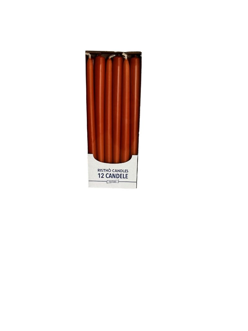 Candele coniche Ø 2,2 cm h. 30 cm 12 pezzi - Terracotta