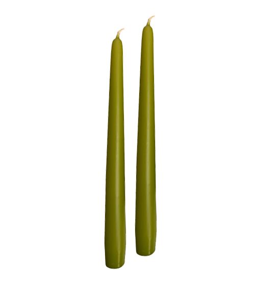 Candele coniche Ø 2,2 cm h. 30 cm 12 pezzi - Verde Oliva