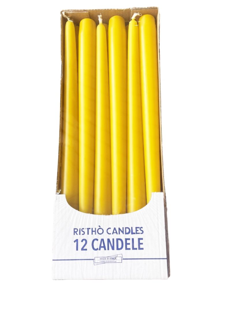 Candele coniche Ø 2,2 cm h. 30 cm 12 pezzi - Senape