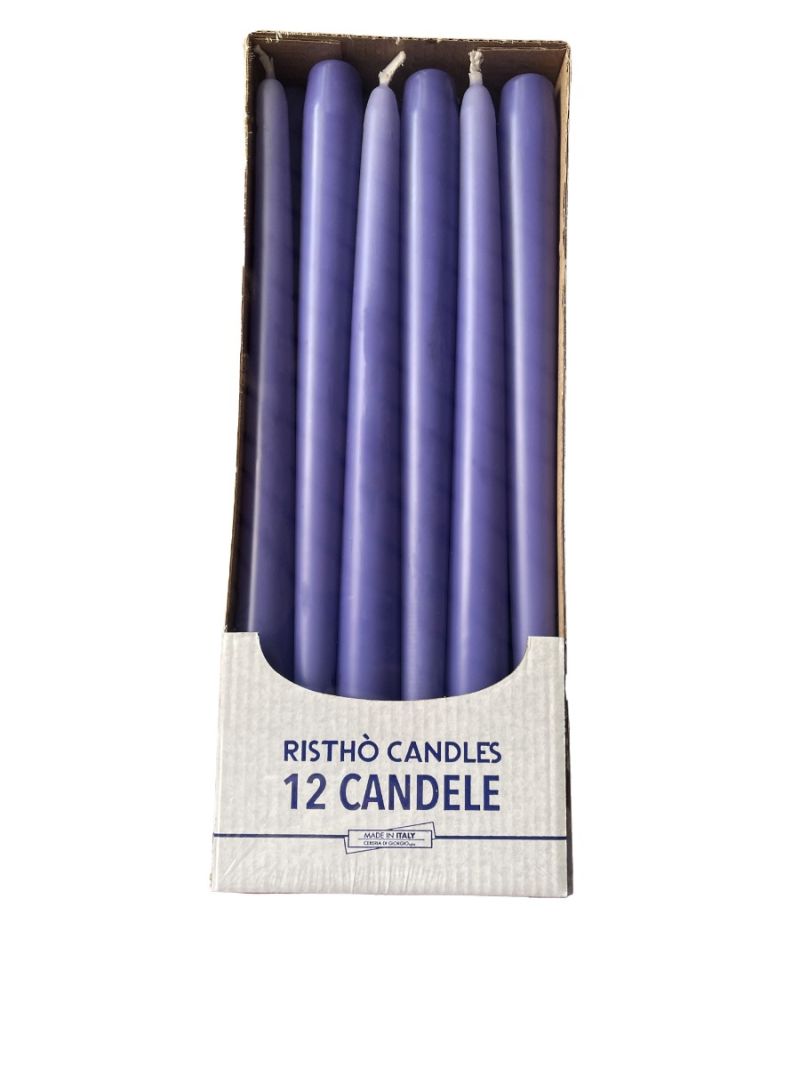 Candele coniche Ø 2,2 cm h. 30 cm 12 pezzi - Lavanda