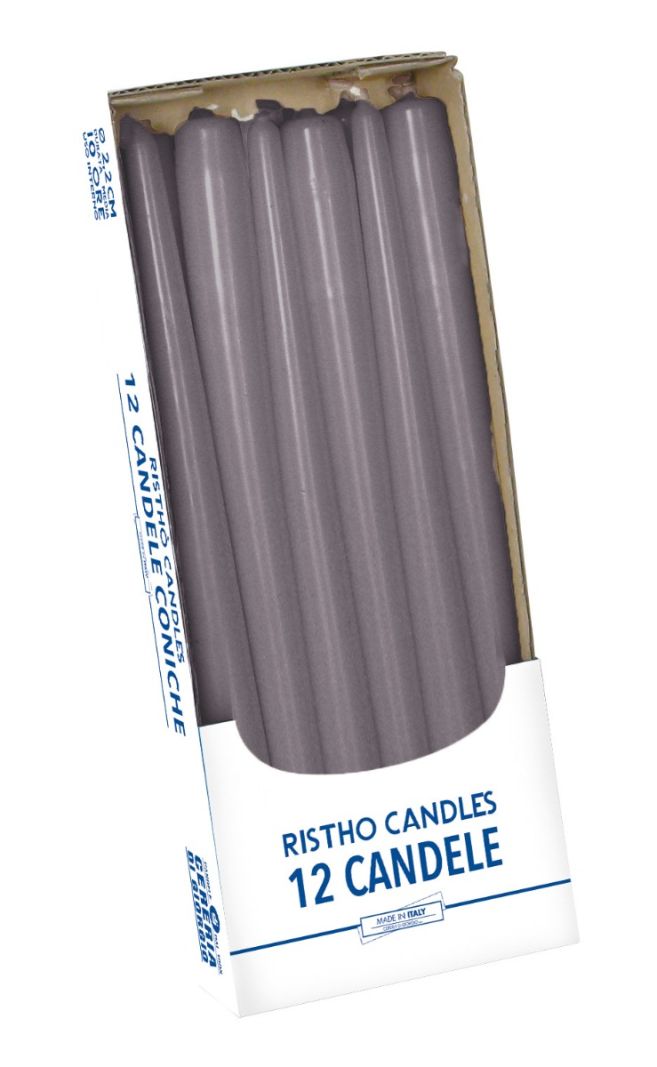 Candele coniche Ø 2,2 cm h. 30 cm 12 pezzi - Prugna