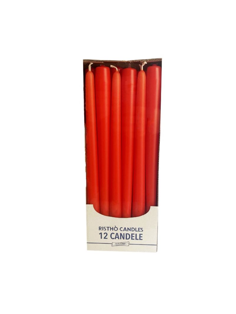 Candele coniche Ø 2,2 cm h. 30 cm 12 pezzi - Pumpkin