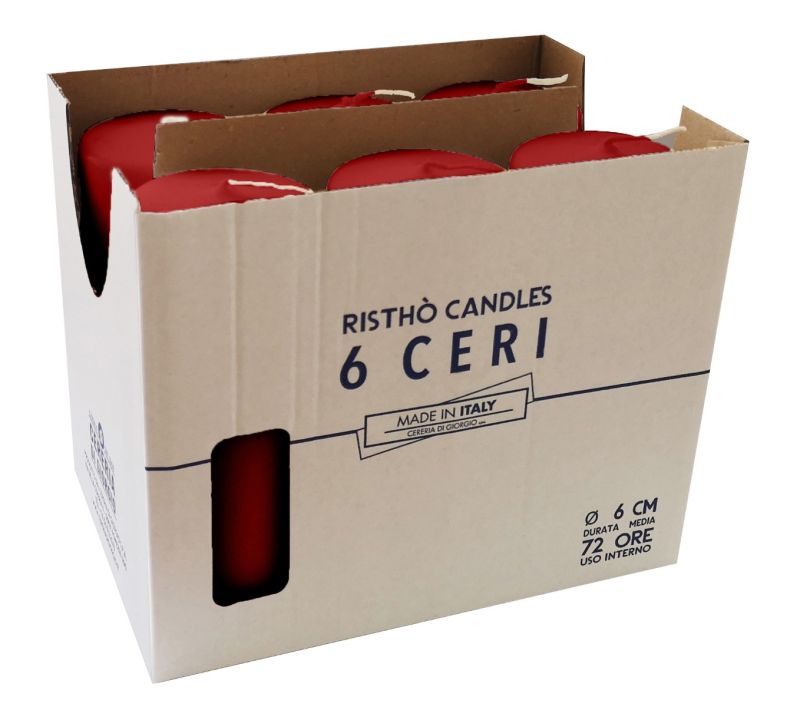 Ceri Ø 6 cm h. 15 cm 6 pezzi - Bordeaux