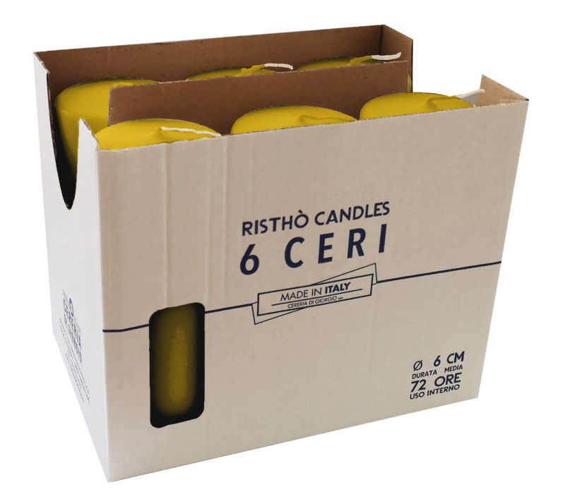 Ceri Ø 6 cm h. 15 cm 6 pezzi -Senape