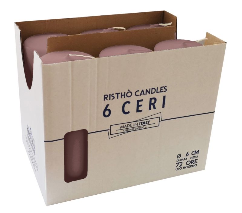 Ceri Ø 6 cm h. 15 cm 6 pezzi - Prugna