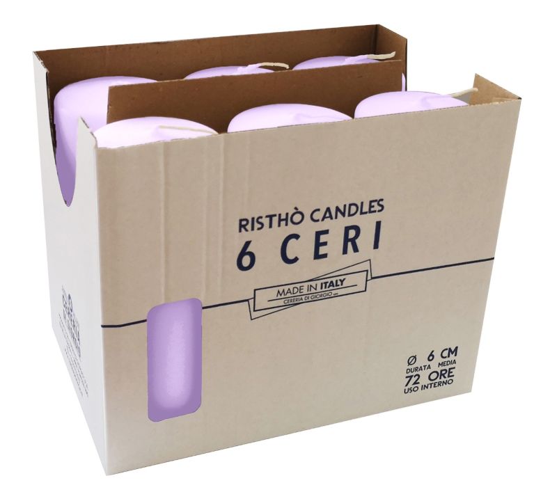 Ceri Ø 6 cm h. 15 cm 6 pezzi - Viola Polvere