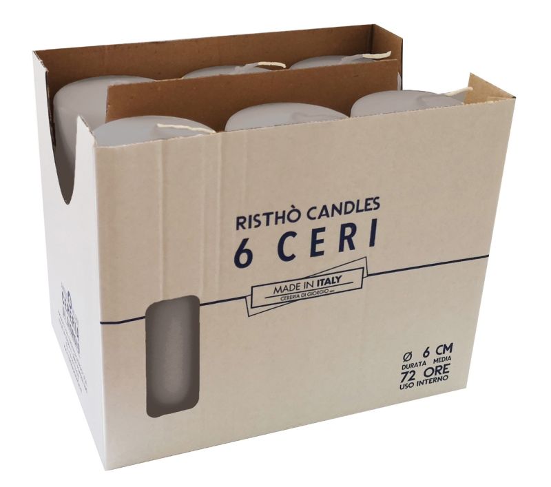 Ceri Ø 6 cm h. 15 cm 6 pezzi - Tortora