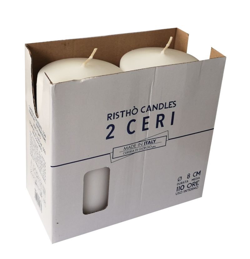 Ceri Ø 8 cm h. 15 cm 2 pezzi - Bianco