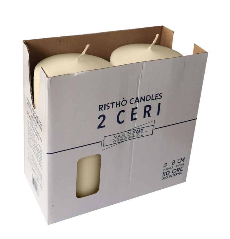 Ceri Ø 8 cm h. 15 cm 2 pezzi - Avorio