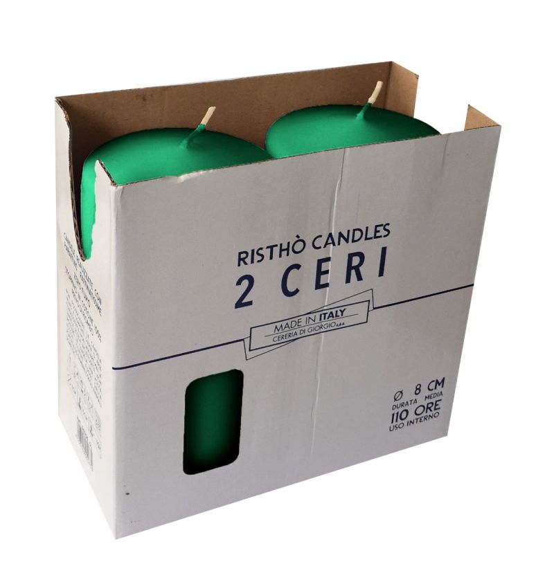 Ceri Ø 8 cm h. 15 cm 2 pezzi - Verde Scuro