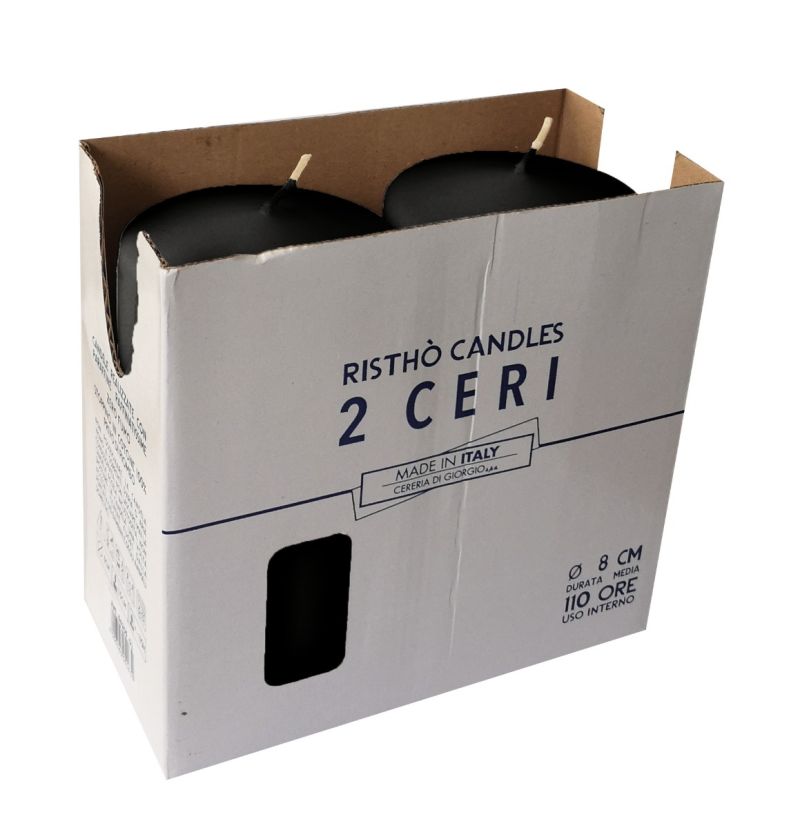 Ceri Ø 8 cm h. 15 cm 2 pezzi -Nero