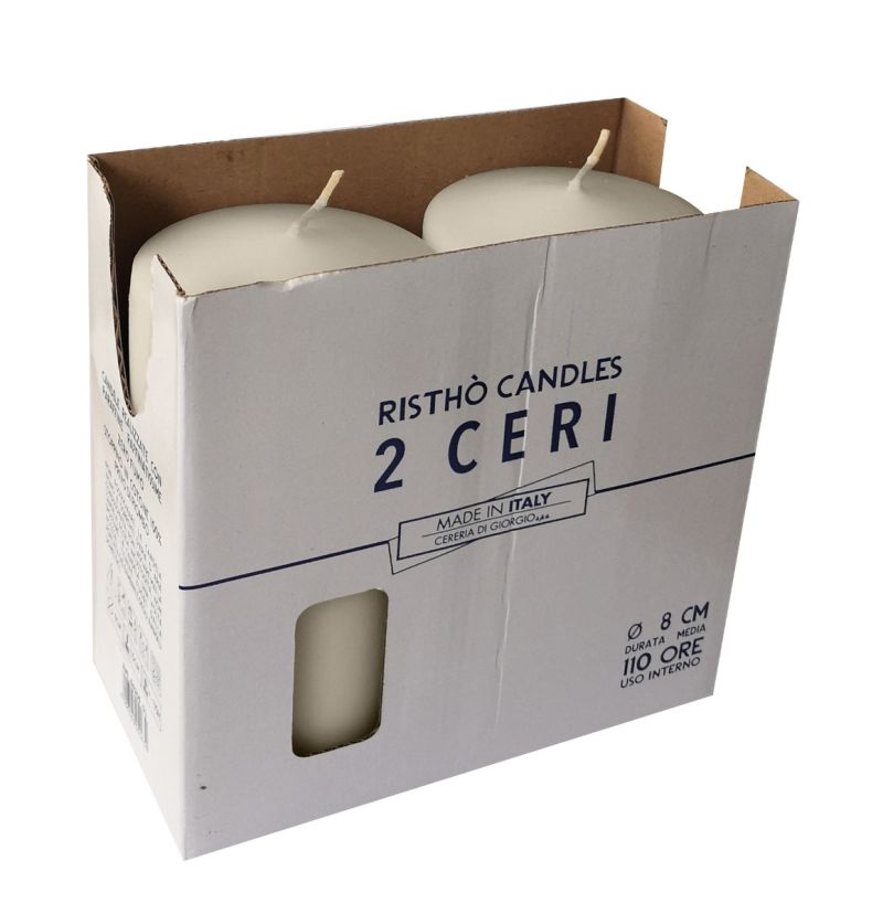 Ceri Ø 8 cm h. 15 cm 2 pezzi - Panna