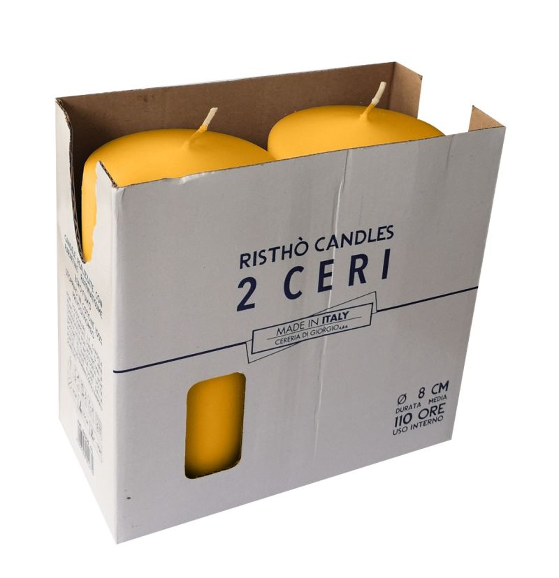 Ceri Ø 8 cm h. 15 cm 2 pezzi  Senape