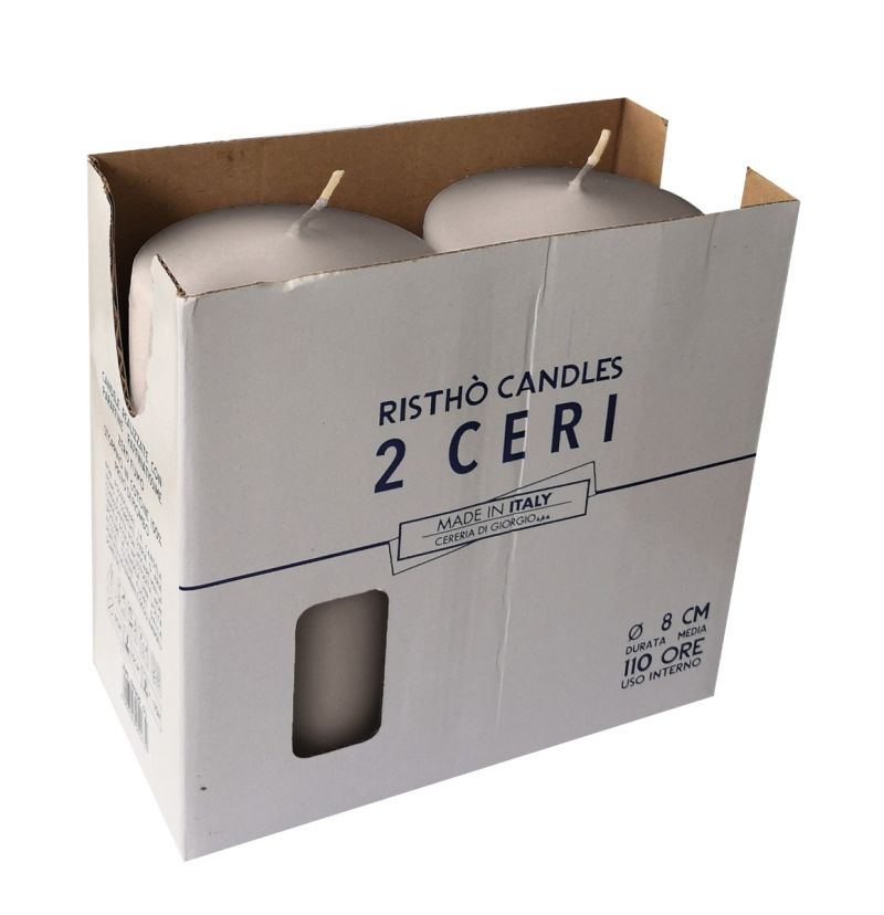 Ceri Ø 8 cm h. 15 cm 2 pezzi  Tortora