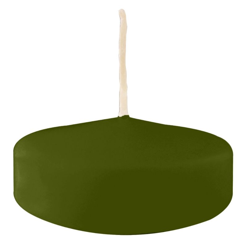 Candele galleggianti Ø 7 cm h. 1,5 cm 12 pezzi - Verde Oliva