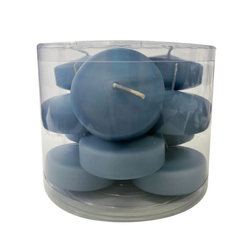 Candele galleggianti Ø 7 cm h. 1,5 cm 12 pezzi - Dusty Blue