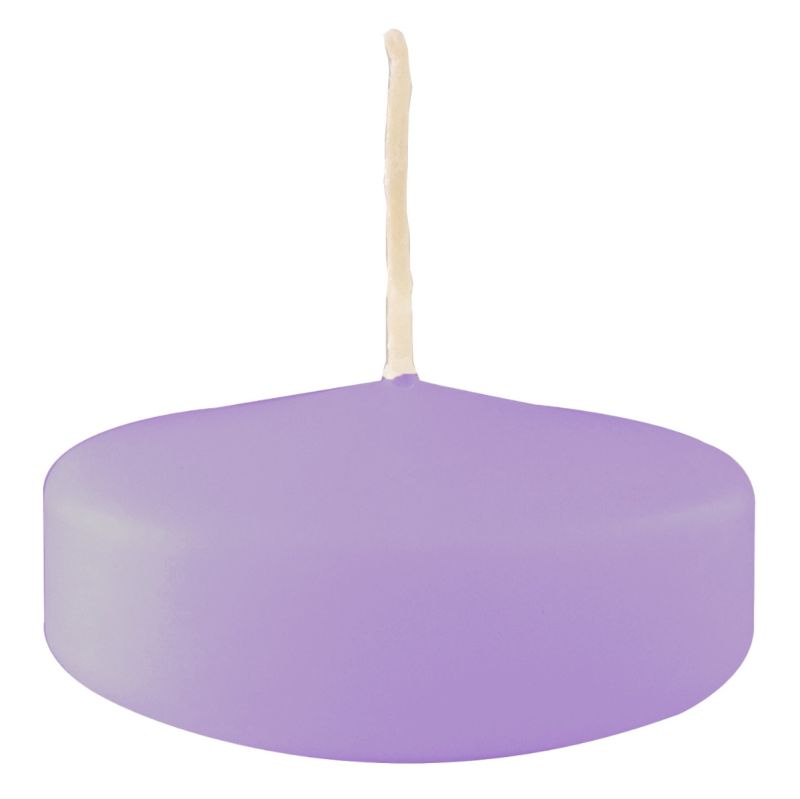 Candele galleggianti Ø 7 cm h. 1,5 cm 12 pezzi - Viola Polvere