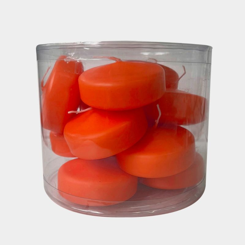 Candele galleggianti Ø 7 cm h. 1,5 cm 12 pezzi - Pumpkin