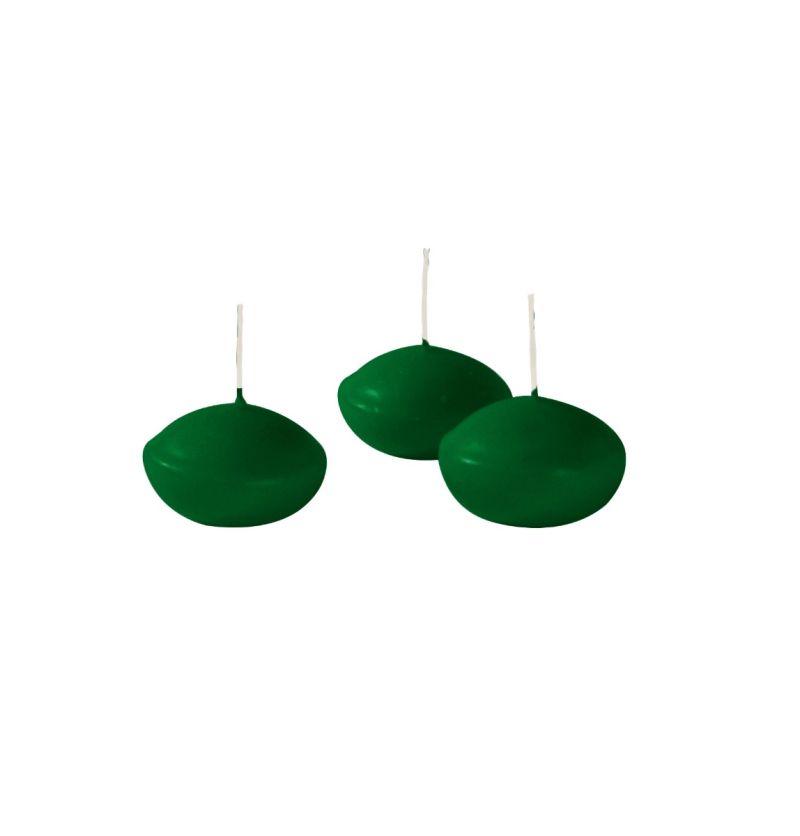 Candele galleggianti Ø 4,5 cm h. 2,7 cm 20 pezzi - Verde Scuro