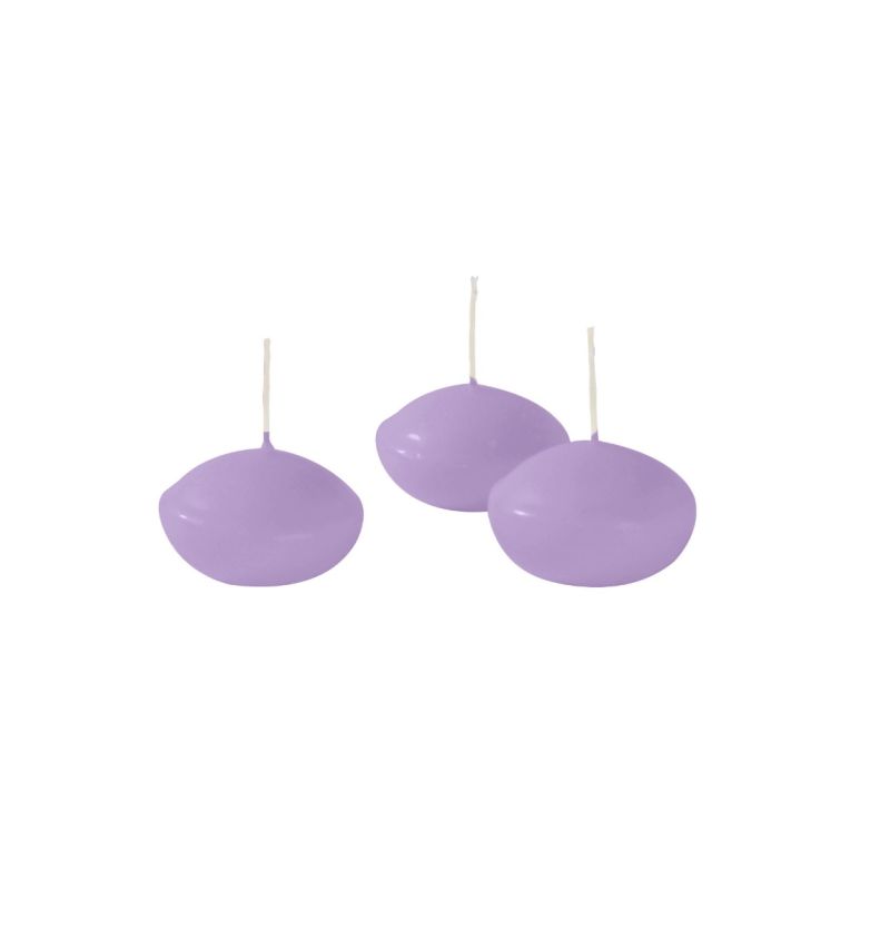 Candele galleggianti Ø 4,5 cm h. 2,7 cm 20 pezzi -Viola Polvere