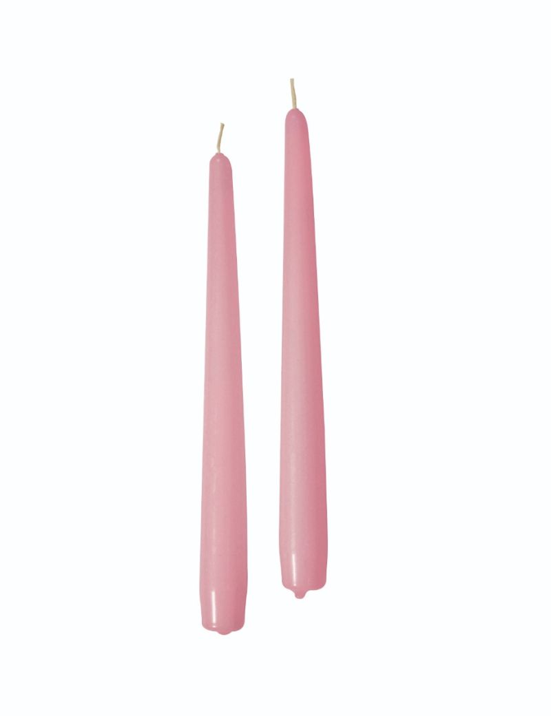 Candele coniche Ø 2,2 cm h. 25 cm 10 pezzi -Rosa Polvere