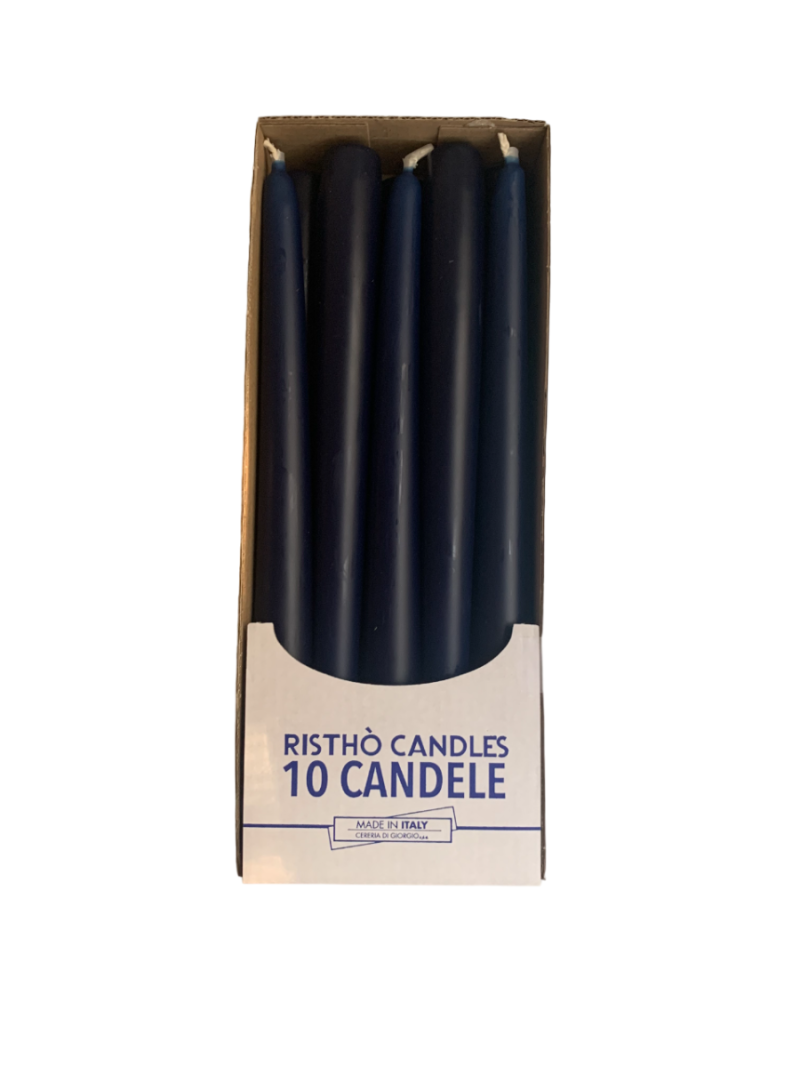 Candele coniche Ø 2,2 cm h. 25 cm 10 pezzi - Blu Notte