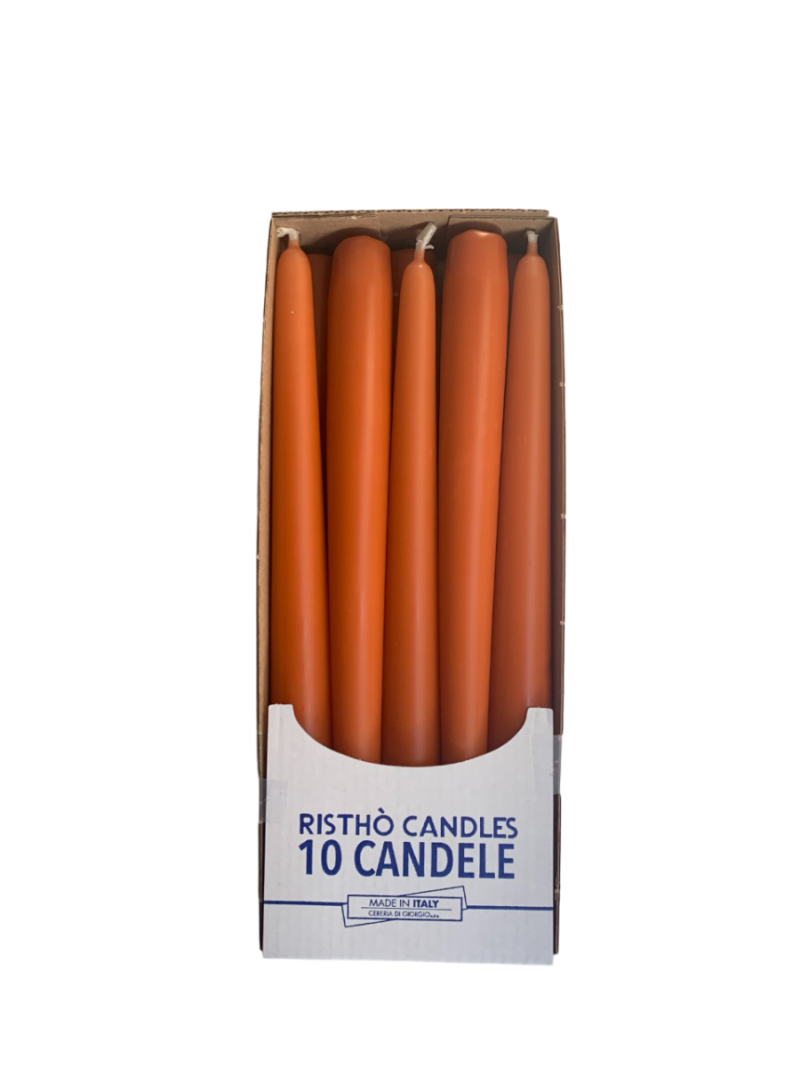 Candele coniche Ø 2,2 cm h. 25 cm 10 pezzi - Terracotta