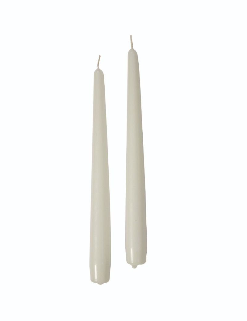 Candele coniche Ø 2,2 cm h. 25 cm 2 pezzi - Bianco